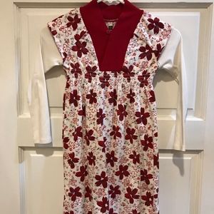 Tea Collection Girls 7 Red Ivory Cherry Blossom
